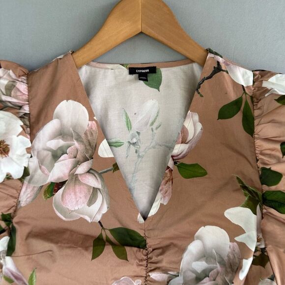 5 for $45 Express Floral Top Blouse Shirt Size S - Picture 4 of 9